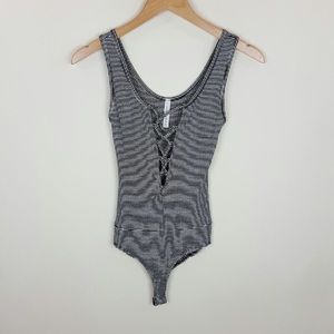 COPY - Black and white striped bodysuit